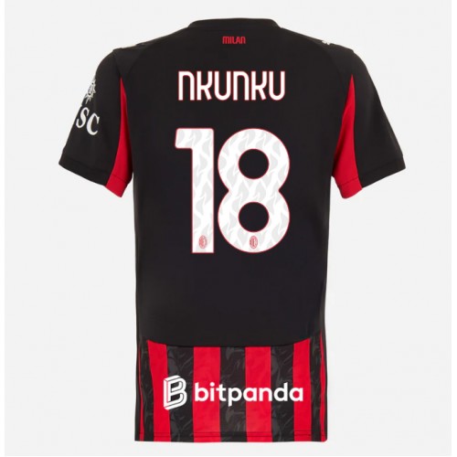 AC Milan Christopher Nkunku #18 Replica Home Stadium Shirt for Women 2025-26 Short Sleeve AC Milan Christopher Nkunku #18 Replica Home Stadium Shirt for Women 2025-26 Short Sleeve